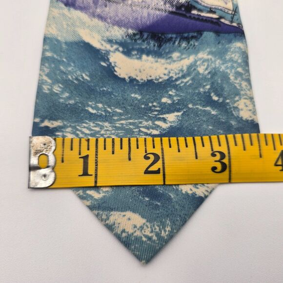 VTG Polo by Ralph Lauren Men's Blue Nautical Silk Tie 3.5x60 – Made in Germany - Picture 9 of 9